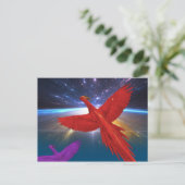 Phoenix im Weltraum Postkarte (Stehend Vorderseite)
