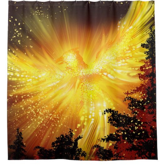 Phoenix in Bäumen Duschvorhang (Vorderseite)