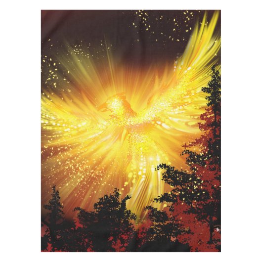 Phoenix in Bäumen Tischdecke (Vorderseite)