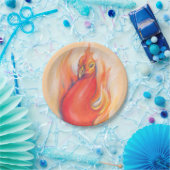 Phoenix in der Flamme Pastel Art Pappteller (Party)
