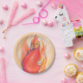 Phoenix in der Flamme Pastel Art Pappteller (Party)