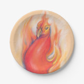 Phoenix in der Flamme Pastel Art Pappteller (Vorderseite)