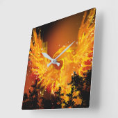Phoenix in der Fluguhr Quadratische Wanduhr (Winkel)