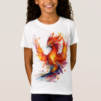 Phoenix in Flames Watercolor-Design