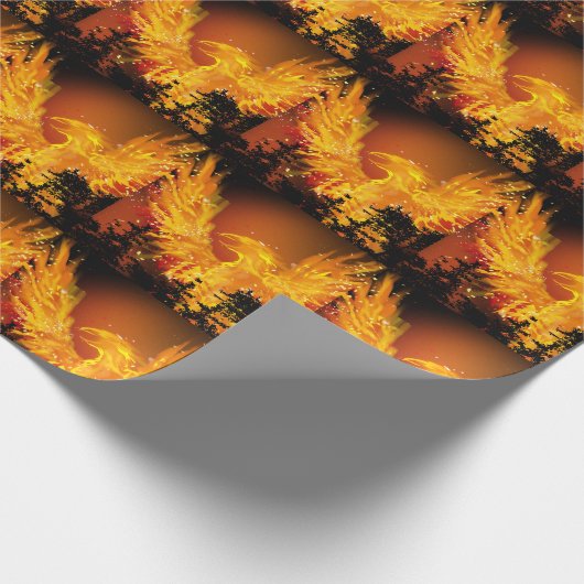 Phoenix in Flight Tile Wrapping Paper Geschenkpapier (Ecke)