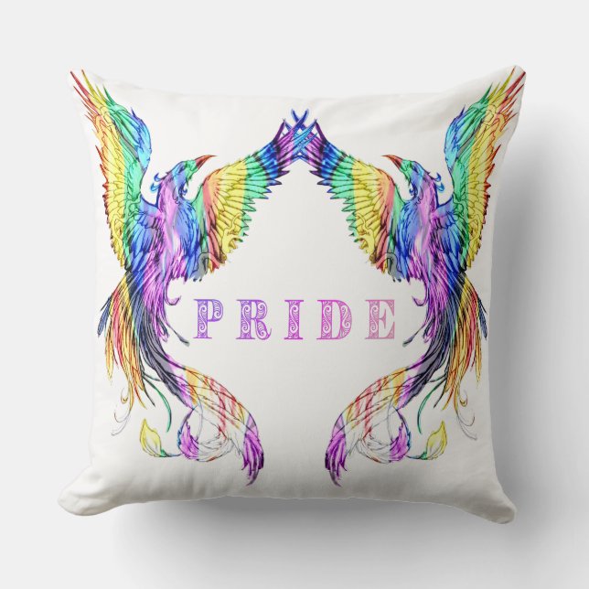 Phoenix in Regenbogenfarben Kissen (Vorderseite)