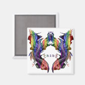 Phoenix in Regenbogenfarben Magnet (Vorderseite/Rückseite)