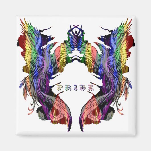 Phoenix in Regenbogenfarben Magnet (Vorne)