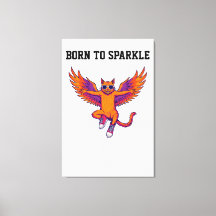 Phoenix-Katze-Leinwandkunst – Magische Feuerkatze