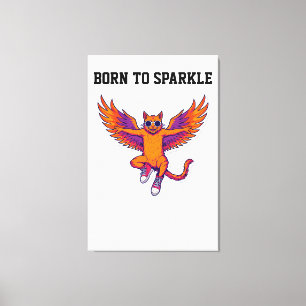 Phoenix-Katze-Leinwandkunst – Magische Feuerkatze Leinwanddruck