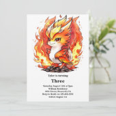 Phoenix Kindergeburtstag Einladung (Stehend Vorderseite)