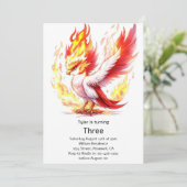 Phoenix Kindergeburtstag Einladung (Stehend Vorderseite)