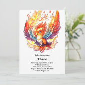 Phoenix Kindergeburtstag Einladung (Stehend Vorderseite)