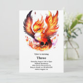 Phoenix Kindergeburtstag Einladung (Stehend Vorderseite)