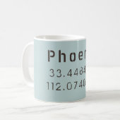 Phoenix Latitude Longitude Kaffeetasse (Vorderseite Links)