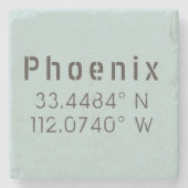 Phoenix Latitude Longitude Steinuntersetzer (Vorderseite)