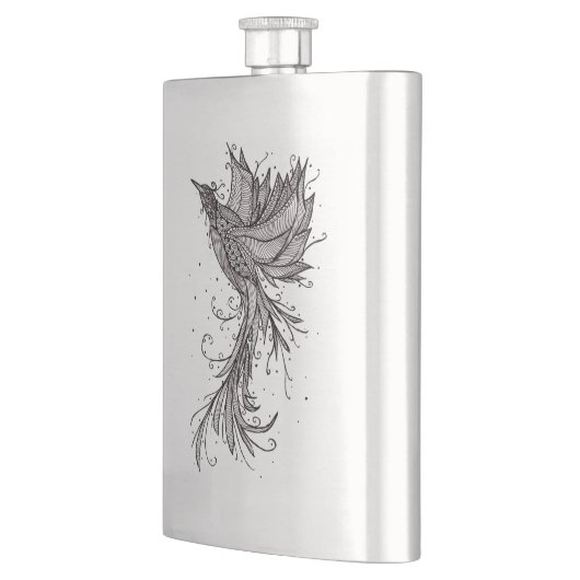 Phoenix-Linie Kunst-Tätowierung Flachmann (Links)