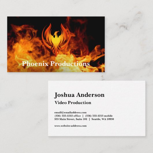Phoenix-Logo | Brandhintergrund Visitenkarte (Vorne/Hinten)