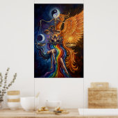 Phoenix & Lotus Spiritual Art Poster (Küche)