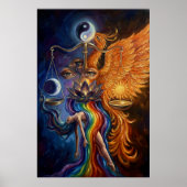 Phoenix & Lotus Spiritual Art Poster (Vorne)