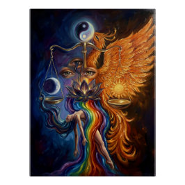 Phoenix & Lotus Spirituelle Kunst   Poster