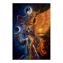 Phoenix & Lotus Spirituelles Kunstposter