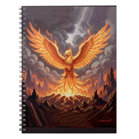 Phoenix Majestique Triptychon-Wandkunst Notizblock (Vorderseite)