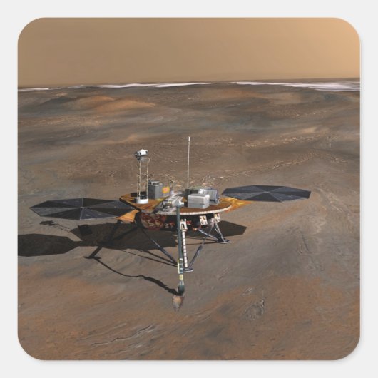 Phoenix Mars Lander 3 Quadratischer Aufkleber (Vorderseite)