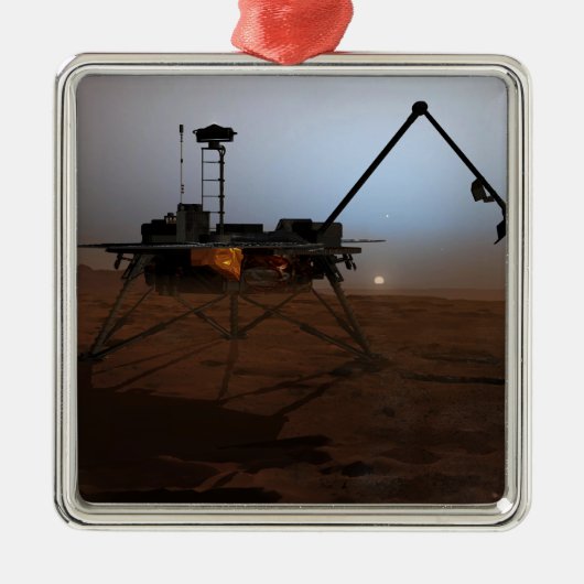 Phoenix Mars Lander 4 Silbernes Ornament (Vorne)