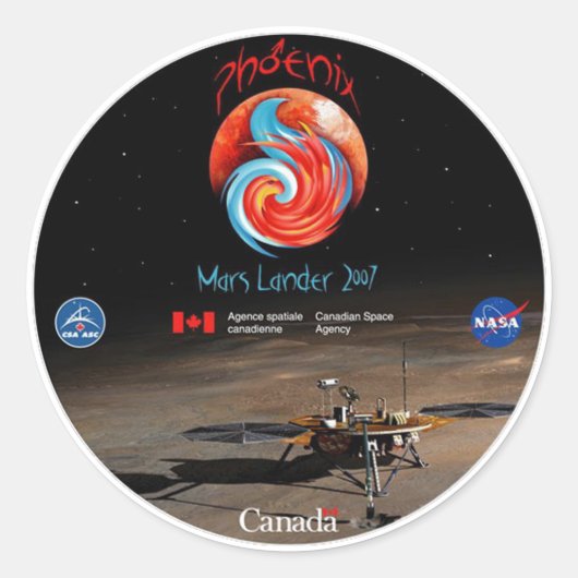 Phoenix Mission Patch CSA Runder Aufkleber (Vorderseite)