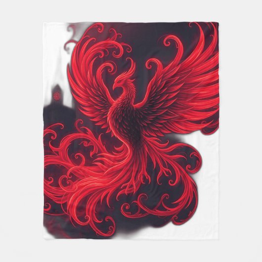 Phoenix mit gotischen Spiegeln und Wirbel Fleecedecke (Vorderseite)