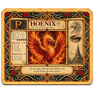 Phoenix, mittelalterliche Bestiarien-Kunst Mousepad