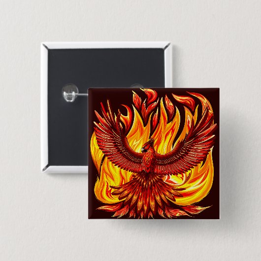Phoenix mythologische unsterbliche Kreatur Button (Vorne & Hinten)