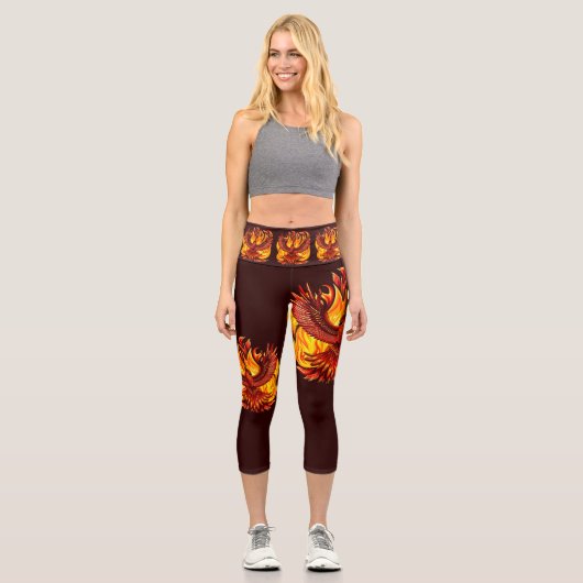 Phoenix mythologische unsterbliche Kreatur Capri Leggings (Vorderseite)