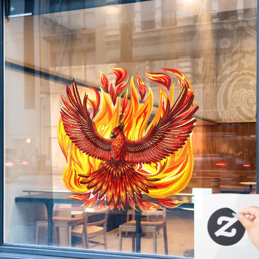 Phoenix mythologische unsterbliche Kreatur Fensteraufkleber (Café-Fenster)