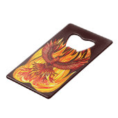 Phoenix mythologische unsterbliche Kreatur Geldbeutel Flaschenöffner (Vorderseite Schrägansicht)