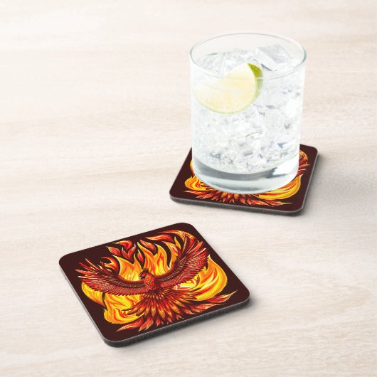 Phoenix mythologische unsterbliche Kreatur Getränkeuntersetzer (Rechte Seite)