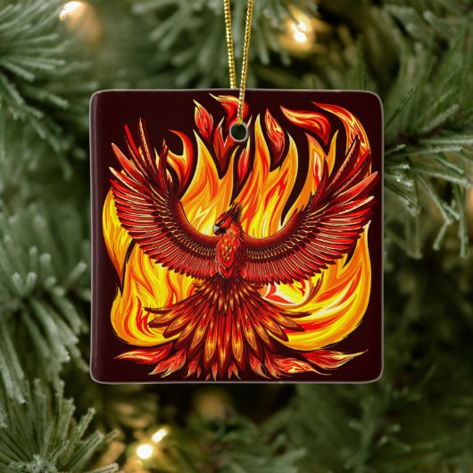 Phoenix mythologische unsterbliche Kreatur Keramikornament (Baum)