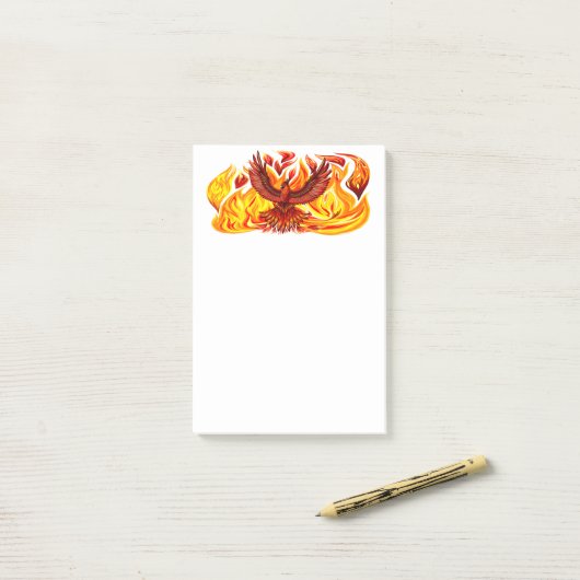 Phoenix mythologische unsterbliche Kreatur Post-it Klebezettel (Auf Schreibtisch)