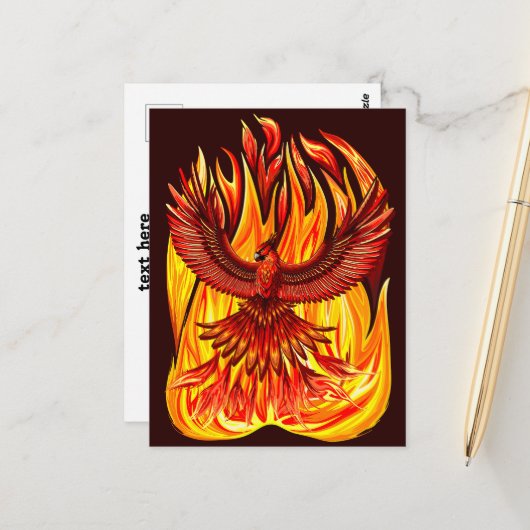 Phoenix mythologische unsterbliche Kreatur Postkarte (Vorderseite/Rückseite Beispiel)