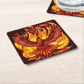 Phoenix mythologische unsterbliche Kreatur Rechteckiger Pappuntersetzer (angewinkelt)