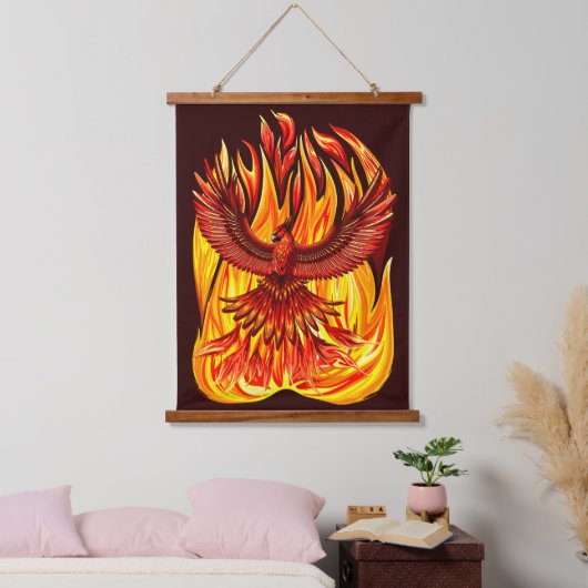 Phoenix mythologische unsterbliche Kreatur Wandteppich Mit Holzrahmen (Schlafzimmer)