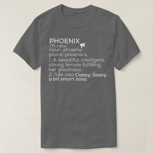 Phoenix Name Phoenix Definition Phoenix weibliche T-Shirt (Design vorne)
