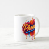 Phoenix Neon Graffiti - Retro Street Art Glow Tass Kaffeetasse (VorderseiteRechts)