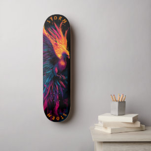 Phoenix Neon Graffiti Street Art - Limited Edition Skateboard