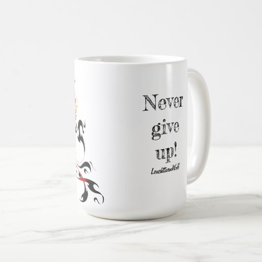 Phoenix - Never give up! Kaffeetasse (VorderseiteRechts)