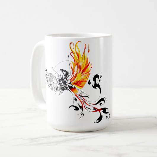 Phoenix - Never give up! Kaffeetasse (Vorderseite Links)