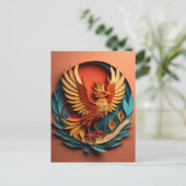 Phoenix Paper Art Design T - Shirt Postkarte (Stehend Vorderseite)