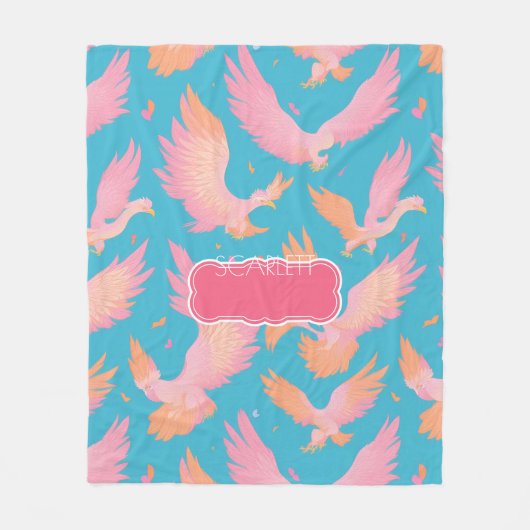 Phoenix Pastel Personalisiertes Muster Fleecedecke (Vorderseite)