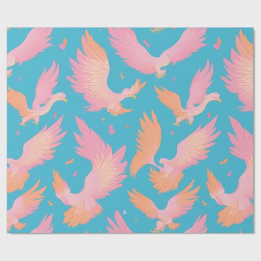Phoenix Pastel Personalisiertes Muster Geschenkpapier (Flach)